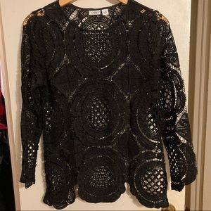 Small Cato black lace shirt